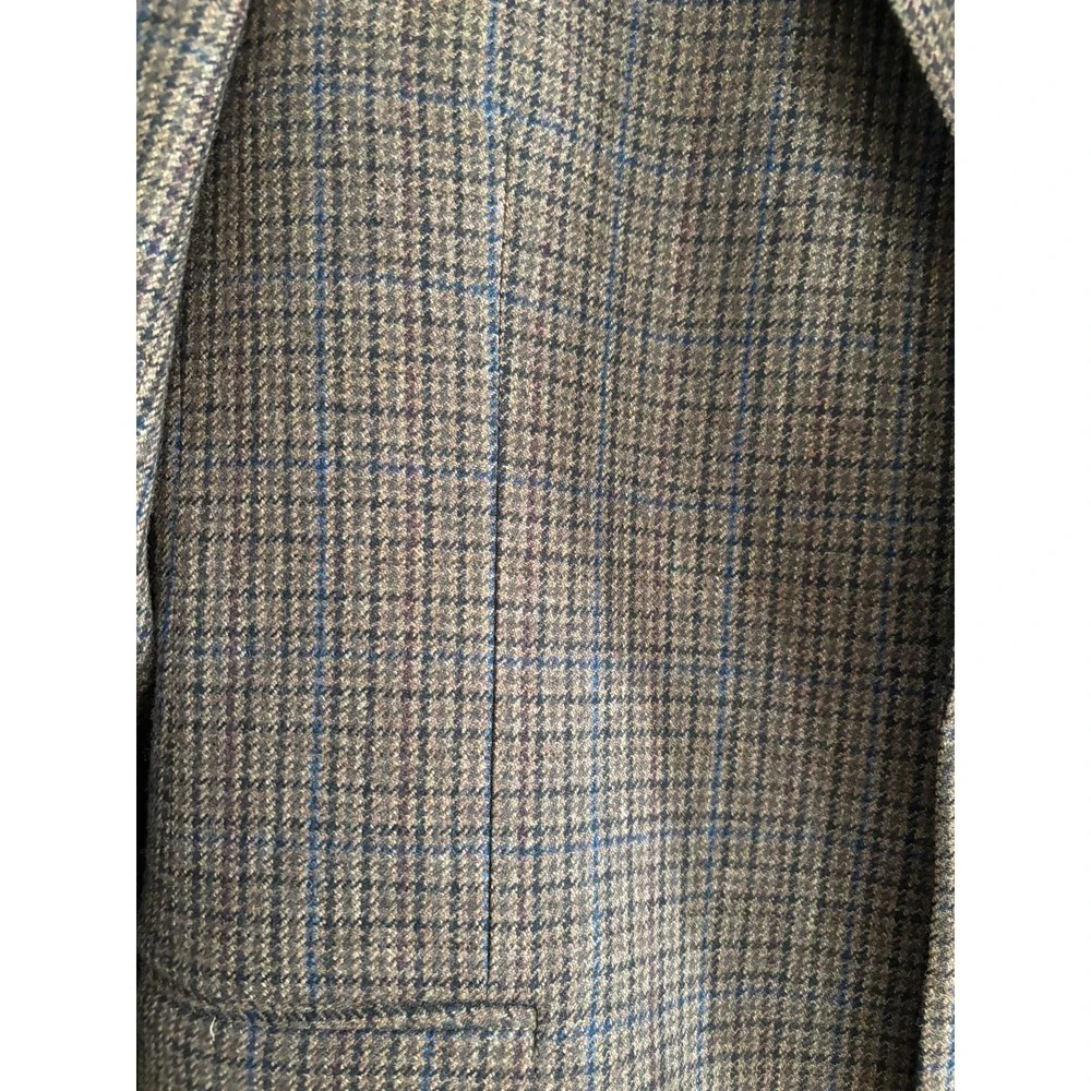 Brooks Brothers Wool Blazer Mens 44 Long Brown Houndstooth Sport Jacket Coat